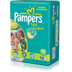 Fralda Pampers Total Confort Tamanho XG Pacotão 18 Unidades Peso Indicado 12 - 16kg