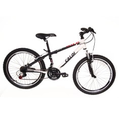 Bicicleta Mountain Bike Caloi 21 Marchas Aro 24 Suspensão Dianteira Freio V-Brake Wild