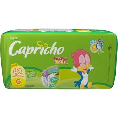 Fralda Capricho Pica-pau Baby Tamanho G Mega 42 Unidades Peso Indicado 10 - 13kg