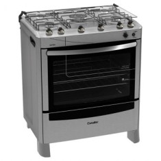 Fogão de Piso Esmaltec 5 Bocas Acendimento Automático Acabamento Inox Safira