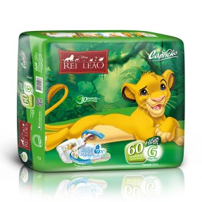 Fralda Capricho Rei Leão Tamanho G Hiper 60 Unidades Peso Indicado 10 - 13kg