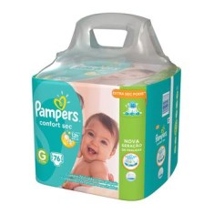 Fralda Pampers Confort Sec Tamanho G 76 Unidades Peso Indicado 9 - 12,5kg