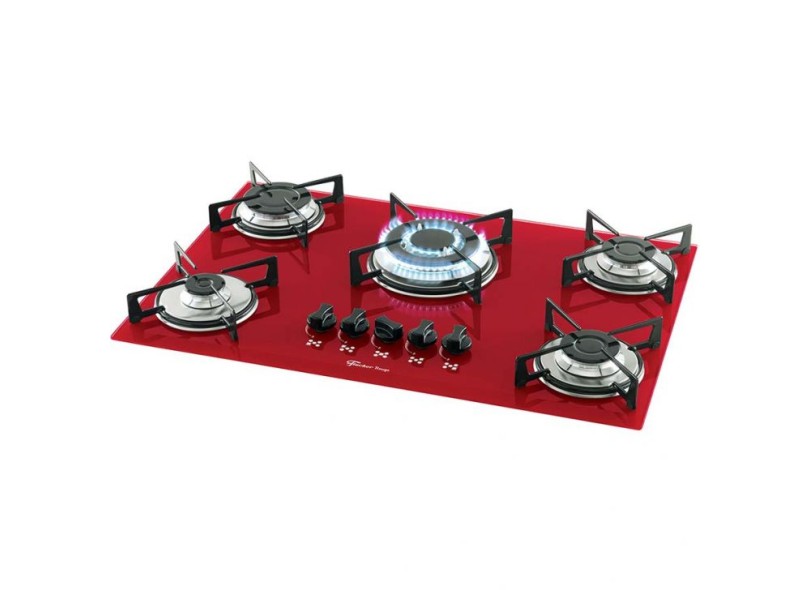 Cooktop vermelho brastemp 5 bocas